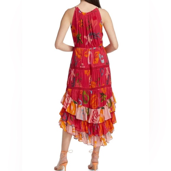 Farm Rio Red Mixed Fruits Ocean Midi Dress - Picture 3 of 8